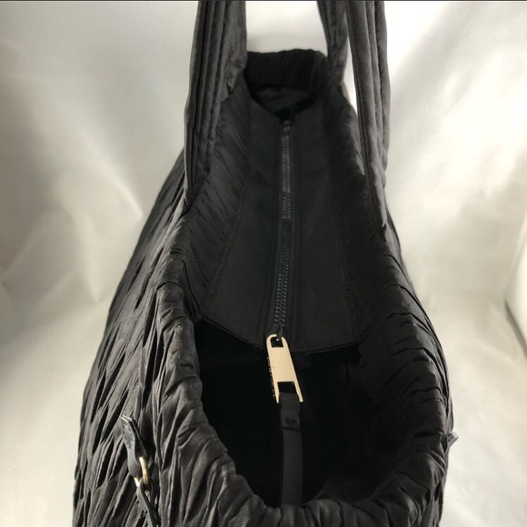 Victoria’s Secret Black Ruched Tote Bag NWT - Picture 4 of 8